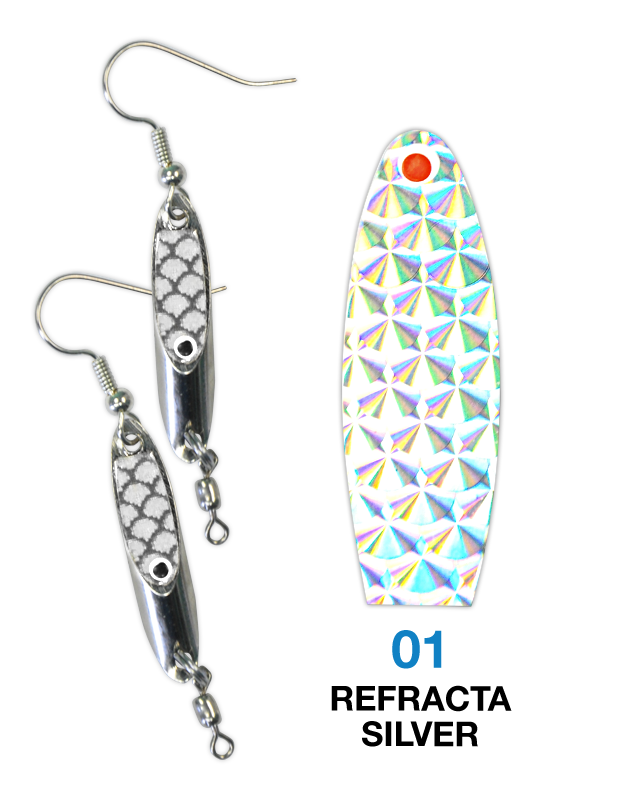 Deadly Dick Earrings - 12 - Refracta Rainbow – Deadly Dick Classic Lures