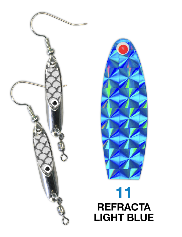 Deadly Dick Earrings - 11 - Refracta Light Blue – Deadly Dick Classic Lures