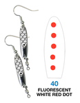Deadly Dick Earrings - 40 - Fluorescent White Red Dot