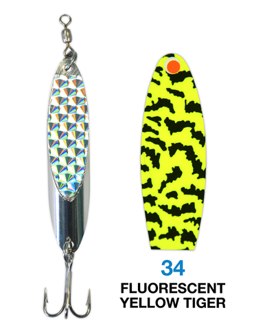 Deadly Dick Standard Lure - 34 - Fluorescent Yellow Tiger