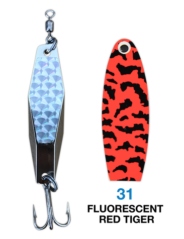 Deadly Dick Diamond Lure - 31 - Fluorescent Red Tiger