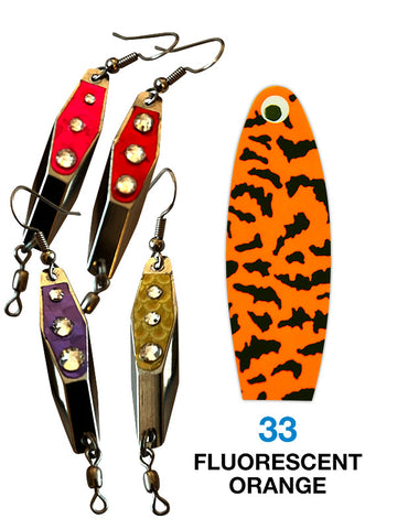 Deadly Dick Diamond Earrings - 33 - Fluorescent Orange Tiger
