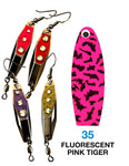 Deadly Dick Diamond Earrings - 35 - Fluorescent Pink Tiger