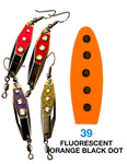 Deadly Dick Diamond Earrings - 39 - Fluorescent Orange Black Dot