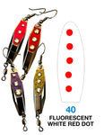 Deadly Dick Diamond Earrings - 40 - Fluorescent White Red Dot