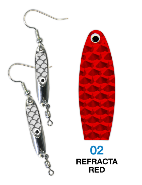 Deadly Dick Earrings - 02 - Refracta Red – Deadly Dick Classic Lures