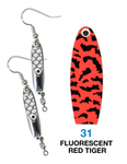 Deadly Dick Earrings - 31 - Fluorescent Red Tiger