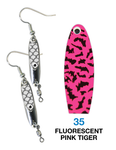Deadly Dick Earrings - 35 - Fluorescent Pink Tiger