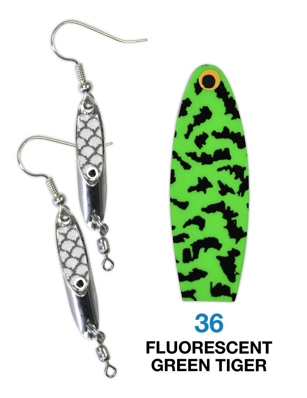 Deadly Dick Earrings - 36 - Fluorescent Green Tiger – Deadly Dick